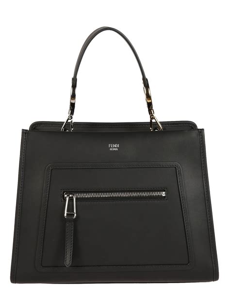 fendi runway satchel black|Fendi black handbags.